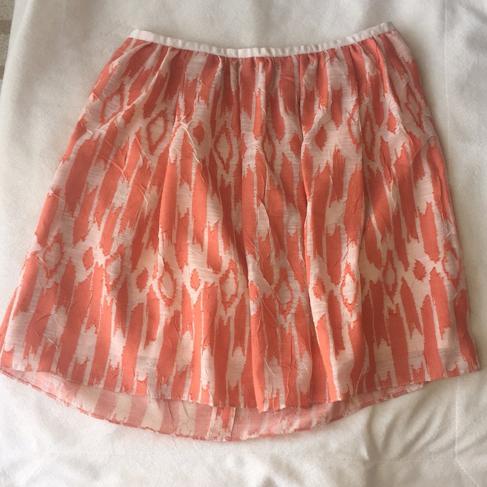 J Crew orange and cream skirt